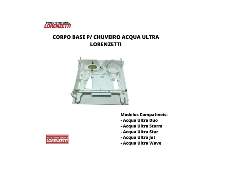 Corpo base para  ducha Aqua Storm /  Star  e Wave A-08 - Lorenzetti