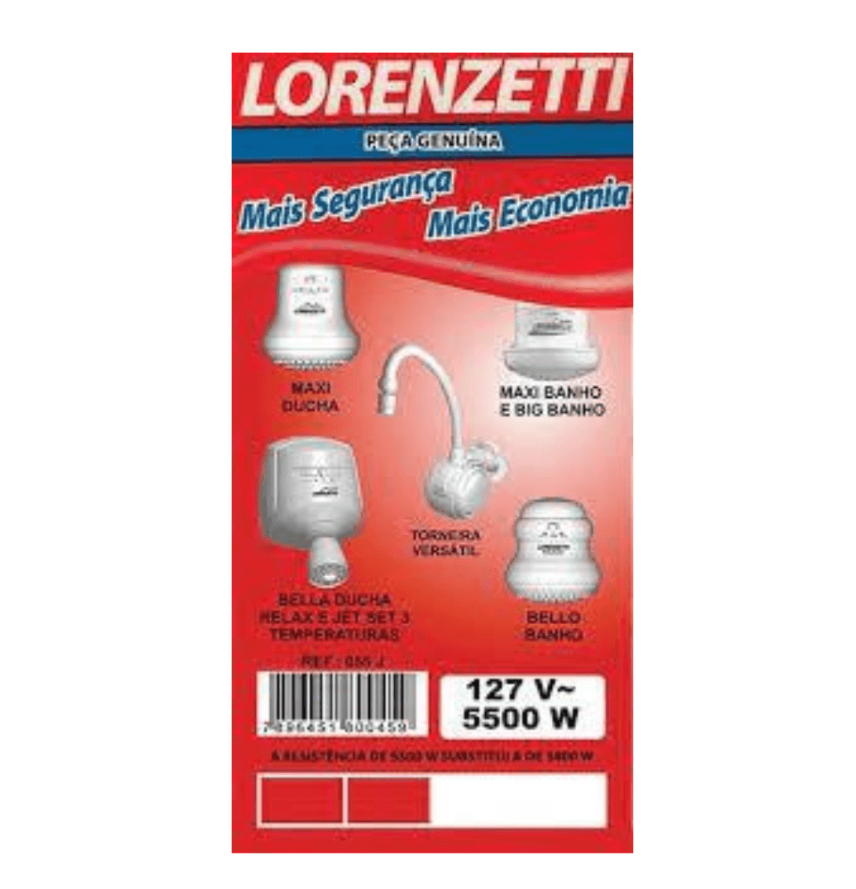 Resistencia Maxi Ducha 127V 5500W MD/J3 - 055-J  Lorenzetti